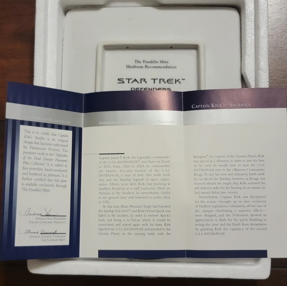 Star Trek Captain Kirk's Sacrifice Limited Edition Numbered Collectors Plate - Picture 3 of 4